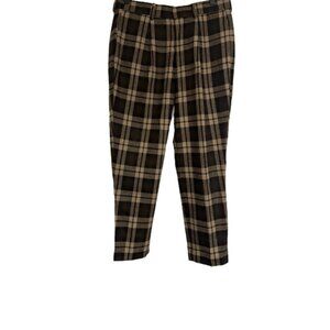 ASOS Men's Plaid Pants - Brown and Tan Size 32